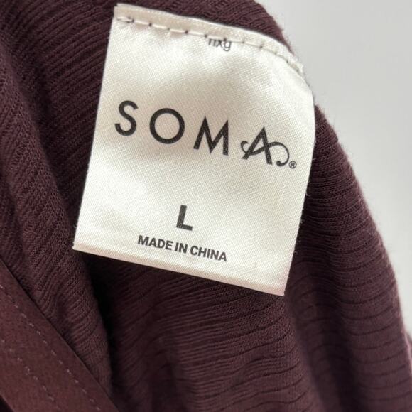 Soma Intimates Pinot Noir Purple Rib Lace Cool Nights Sleep Romper - Picture 11 of 12